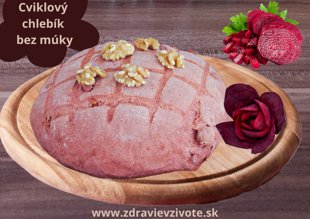 cviklový chlebík bez múky, chlieb bez lepku, zdravý chlieb, nízkokalorický chlieb, recepty